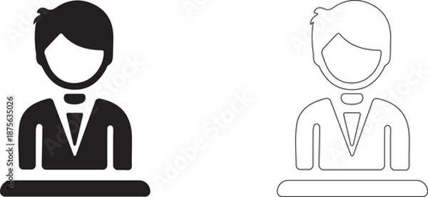 Obraz Man at the pulpit. Editable vector icon.	
