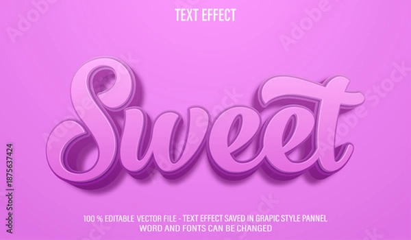 Obraz Sweet 3d editable text effect style