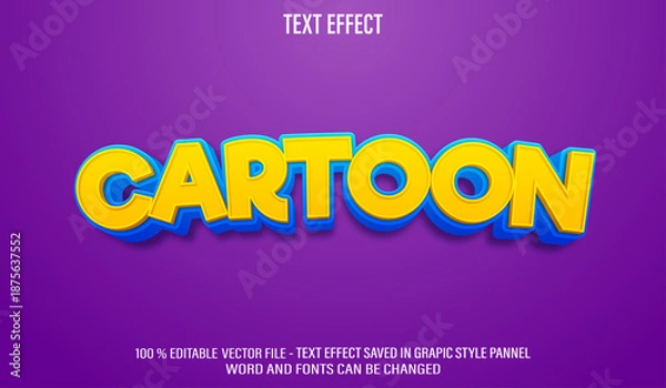 Obraz Cartoon 3d editable text effect style