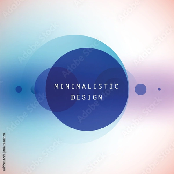 Obraz Elegant vector illustration with central translucent circle and smooth gradient backdrop.