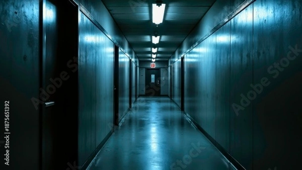 Fototapeta Empty scene in the technology corridor