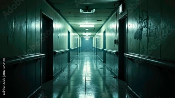 Fototapeta Empty scene in the technology corridor