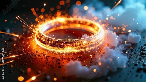 Obraz Light effect circular explosion scene