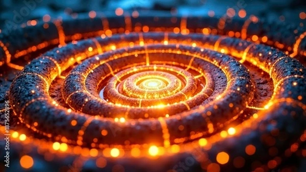 Obraz Light effect spiral particle scene