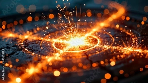 Obraz Light effect explosion and radiation scene