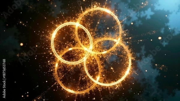 Obraz Light effect warm tone three circle scene