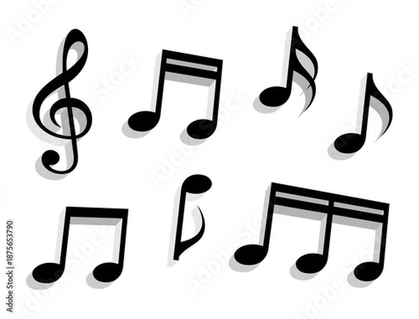 Obraz Isometric 3D musical notes set vector