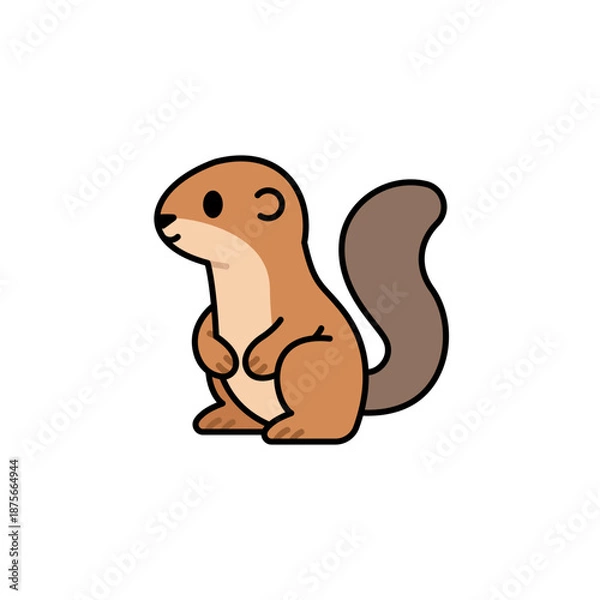 Obraz Cartoon Xerus Vector Illustration