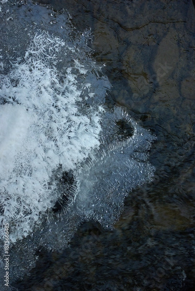 Obraz Abstract Ice Patterns on Frozen River Surface