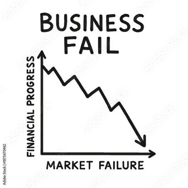 Obraz Business failure isolated on transparent background