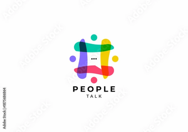 Obraz people talk logo vector symbol icon