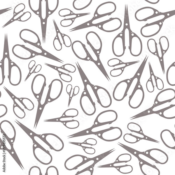 Obraz Pattern with scissors on white background. vector illustration