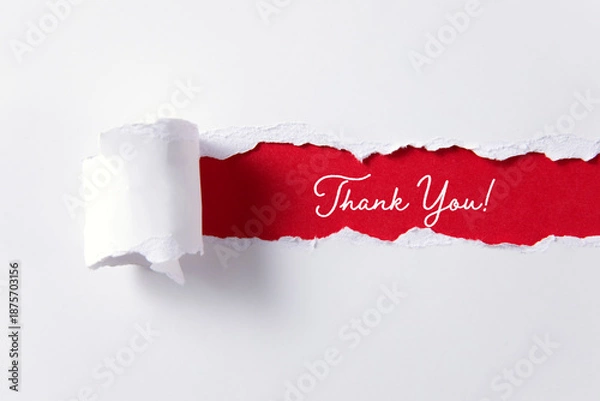 Obraz Thank you note with torn paper