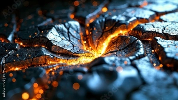 Obraz Black Gold Gear Technology Luminous Structure