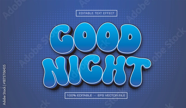 Obraz Good night 3d text effect with blues style