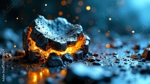 Obraz Black Gold Crystal Technology Light Efficiency Device