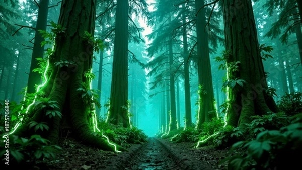 Obraz Green Light Forest Deep Natural Landscape