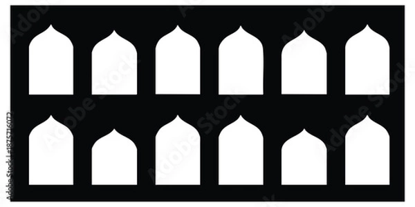 Obraz Whitearchitecturalelementsinrowsonblackbackgroundfordesign