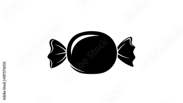 Obraz Black Candy Illustration Isolated White.