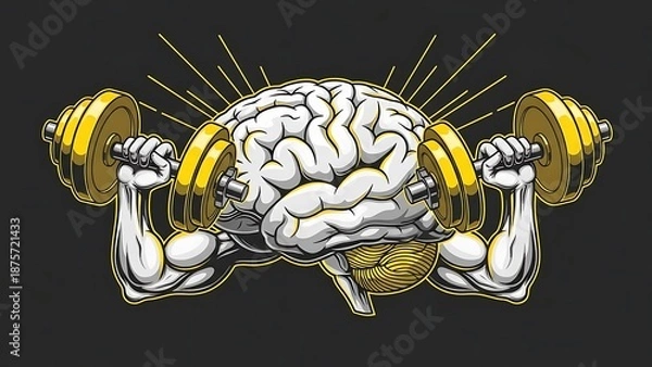 Obraz Brain lifting weights
