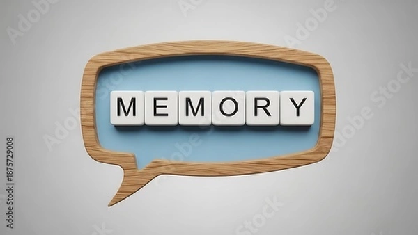 Obraz Wooden speech bubble showing memory