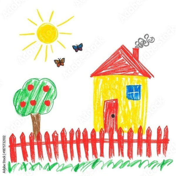 Obraz house and flowers