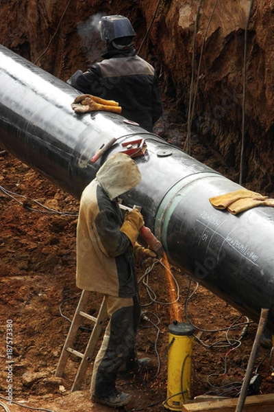 Obraz Construction site of oil pipeline