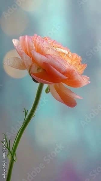 Obraz Ranunculus Stem with Soft Gradient and Bokeh Field