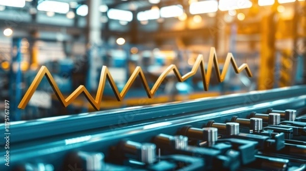 Obraz Modern Industrial Workspace with Graph Visualization Technology