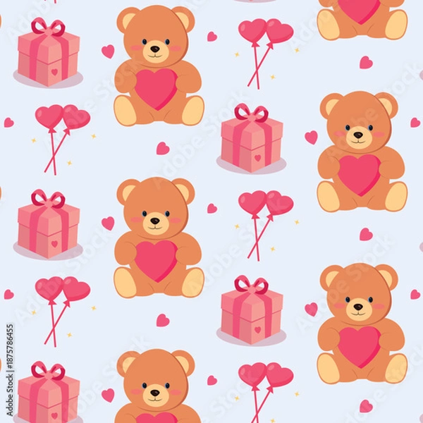 Fototapeta seamless pattern with teddy bears
