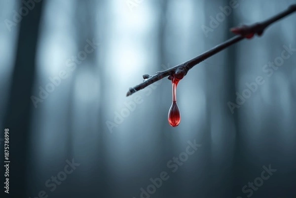 Obraz Falling Blood Droplet
