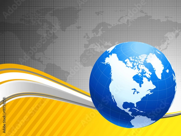 Obraz Blue Globe on world map background