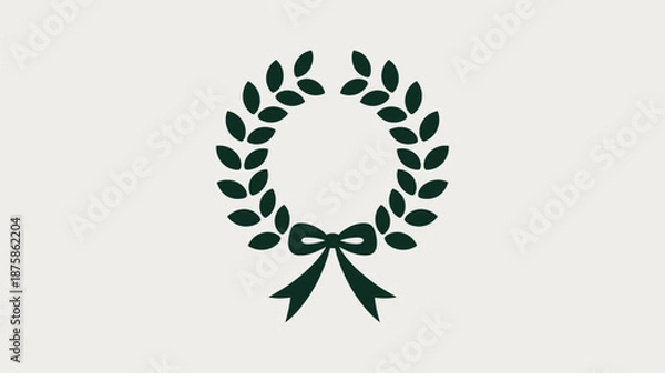 Obraz Classic laurel wreath with bow Vector