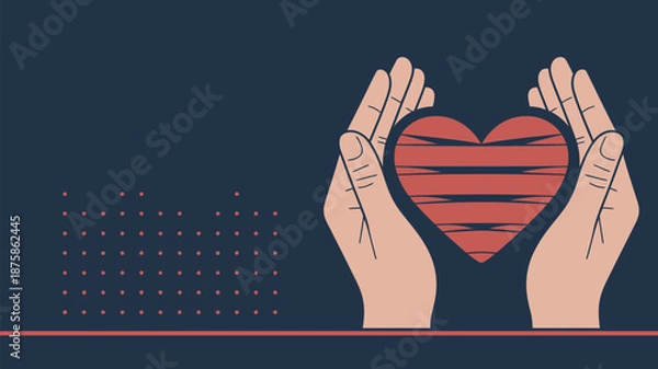 Obraz Hands holding a heart Vector