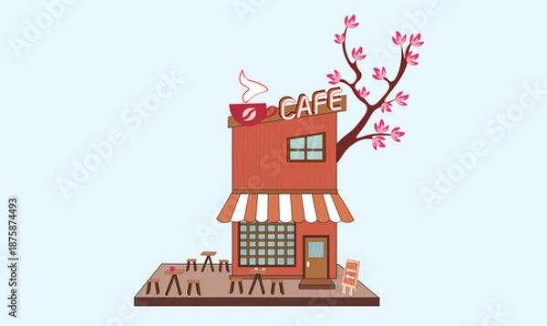 Obraz Cafe shop vector 