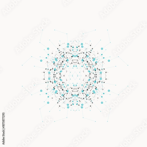 Fototapeta Abstract bright simple technology vector background. Connection structure