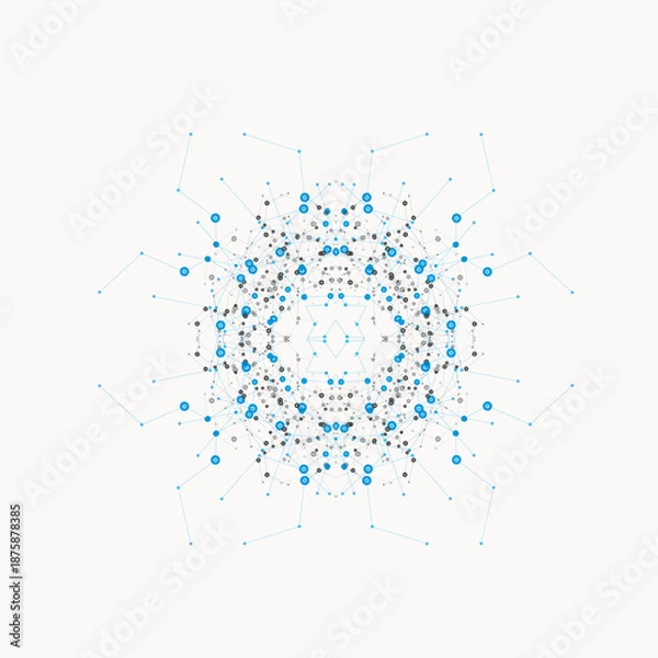 Fototapeta Abstract bright simple technology vector background. Connection structure