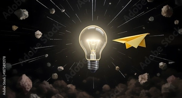 Obraz Innovation Idea Light Bulb Concept.