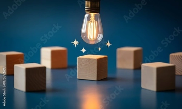 Obraz Innovation Ideas Concept with Light Bulb.