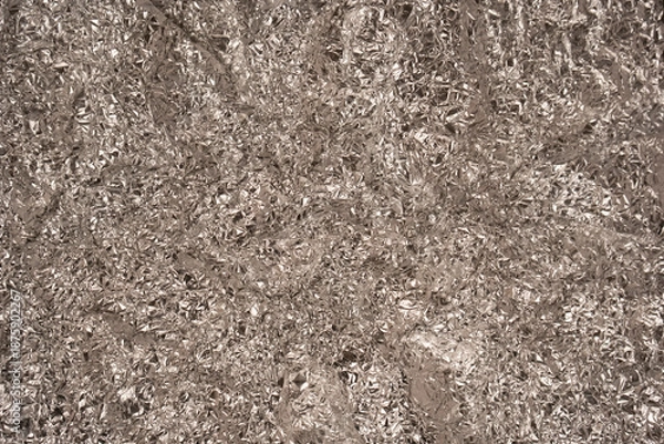 Obraz Shiny silver foil background. Top view.