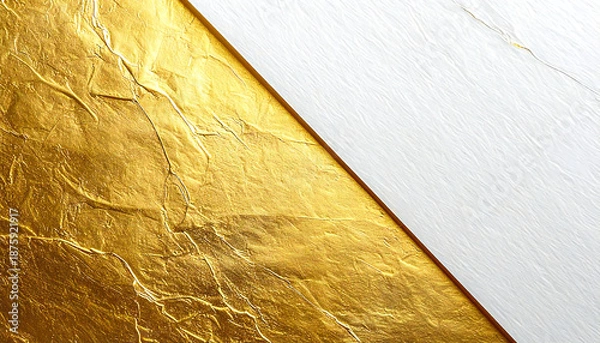 Obraz Abstract Gold Leaf and White Paper Texture Background.
