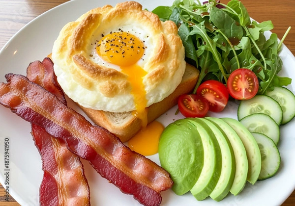 Obraz エッグインクラウドと焼いたベーコン