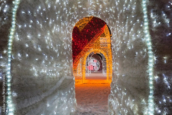 Obraz Vibrant Festive Light Tunnel