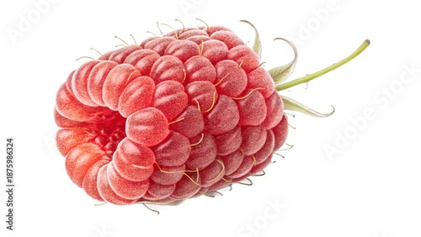Fototapeta raspberry on white background