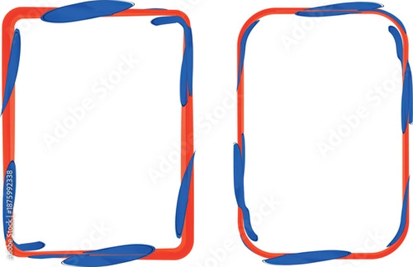 Fototapeta red blue colorful abstract design decorative rectangular frames
