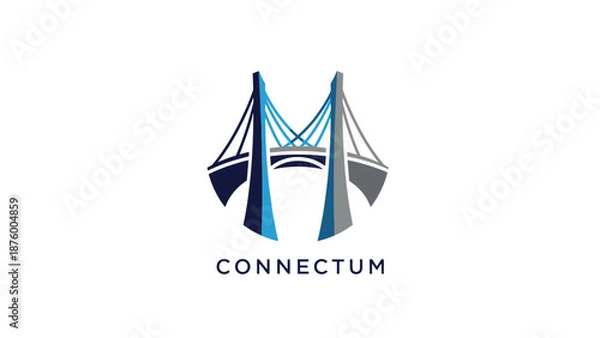 Obraz Stylized Letter M Bridge Logo Design.