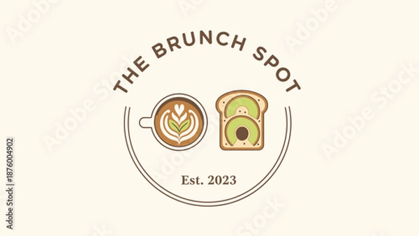 Obraz The Brunch Spot Logo Design Elements.