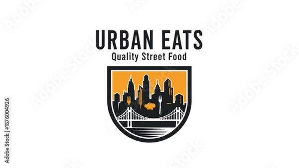 Obraz Urban Eats Logo with City Skyline.