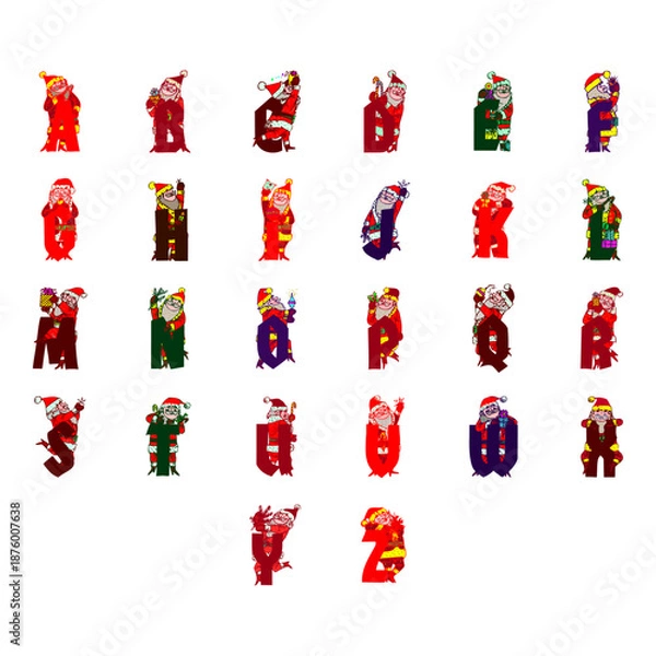 Obraz santa claus font set
