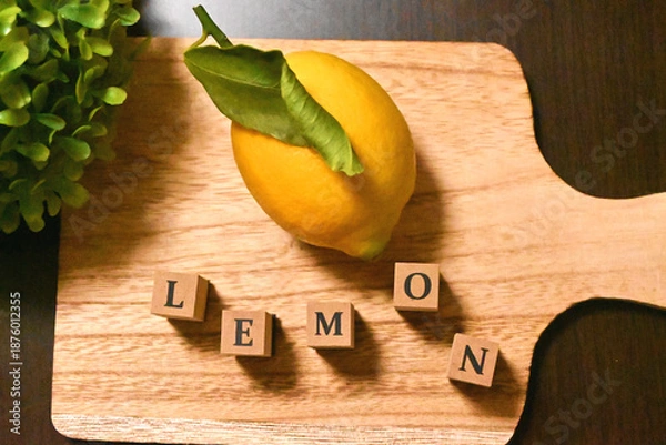 Fototapeta 「LEMON」のアルファベット文字ブロック